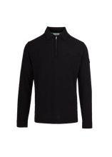 Load image into Gallery viewer, Sandbanks Merino Wool Zip Polo Black