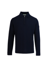 Load image into Gallery viewer, Sandbanks Merino Wool Zip Polo Navy