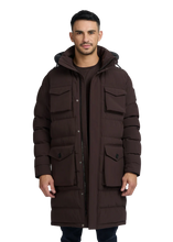 Load image into Gallery viewer, Sandbanks Branksome Long Puffer Brown