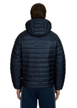 Load image into Gallery viewer, Sandbanks Hooded Ripstop Puffer Navy