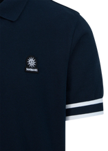 Load image into Gallery viewer, Sandbanks Stripe Hem Polo Shirt Navy