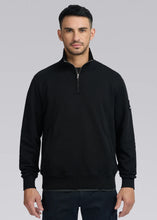 Load image into Gallery viewer, Sandbanks Badge Logo Quarter Zip Black