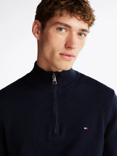 Load image into Gallery viewer, Tommy Hilfiger Mock Neck Quarter-Zip Jumper With Cashmere
