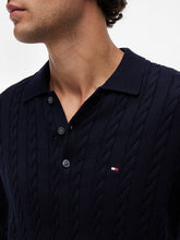 Load image into Gallery viewer, Tommy Hilfiger Cable Knit Polo Jumper