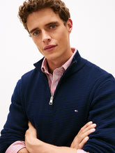 Load image into Gallery viewer, Tommy Hilfiger Textured Quarter Zip Navy