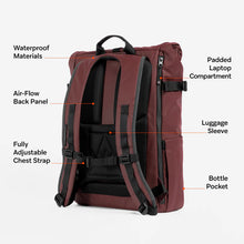 Load image into Gallery viewer, Stubble & Co Roll Top 20L Garnet Red