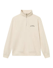 Load image into Gallery viewer, Les Deux Crew Half Zip Sweatshirt Ivory
