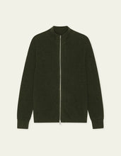 Load image into Gallery viewer, Les Deux Wool Rib Zipper Rosin Green
