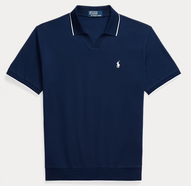 RALPH LAUREN JACQUARD MESH POLO SHIRT