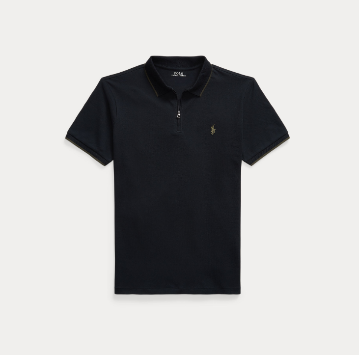 Ralph Lauren Stretch Mesh Zip Polo Shirt