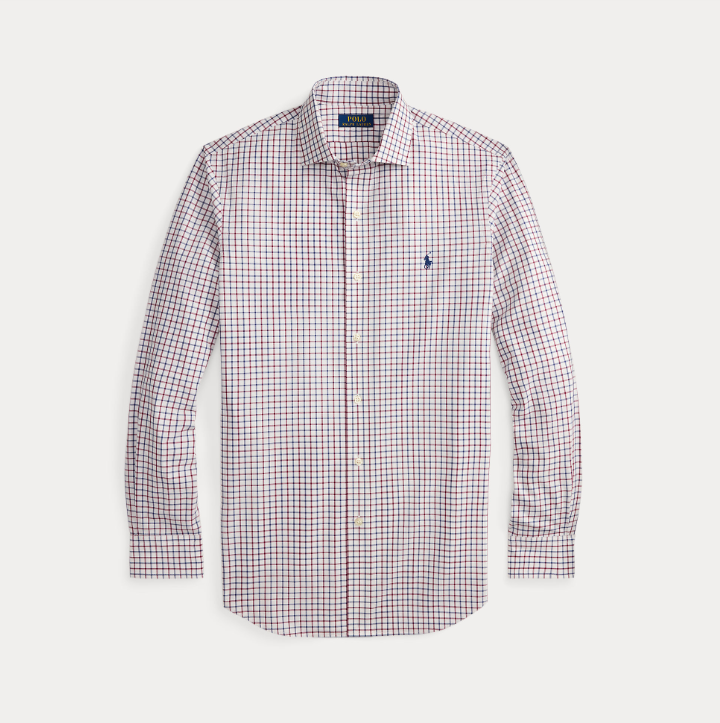 Ralph Lauren Poplin Check Shirt Wine/White