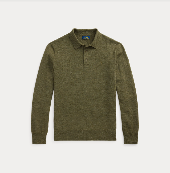 Ralph Lauren Polo Collar Sweater Olive Heather