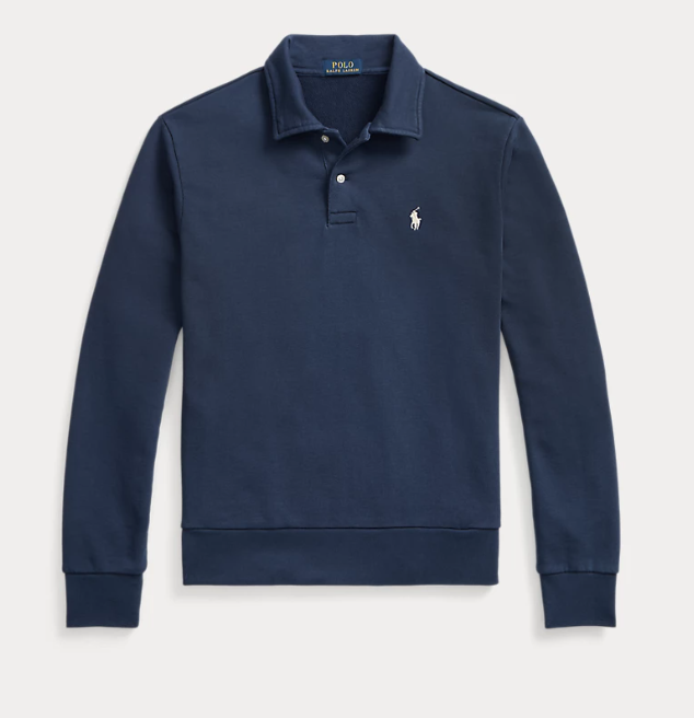 RALPH LAUREN LOOPBACK COLLARED SWEATSHIRT