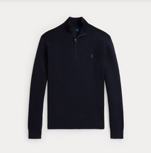Load image into Gallery viewer, Ralph Lauren Rib Knit Quarter Zip Navy
