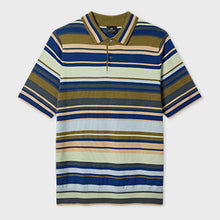 Load image into Gallery viewer, Paul Smith Khaki Multistripe Merino Wool Polo
