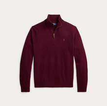 Load image into Gallery viewer, Ralph Lauren Wool Quarter Zip Wine Heather
