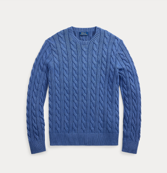 RALPH LAUREN GARMENT DYED CABLE KNIT