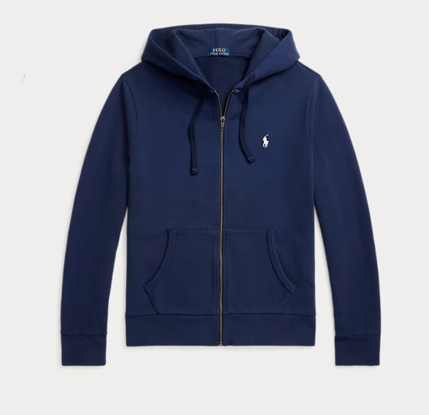 RALPH LAUREN LOOPBACK HOODIE NAVY