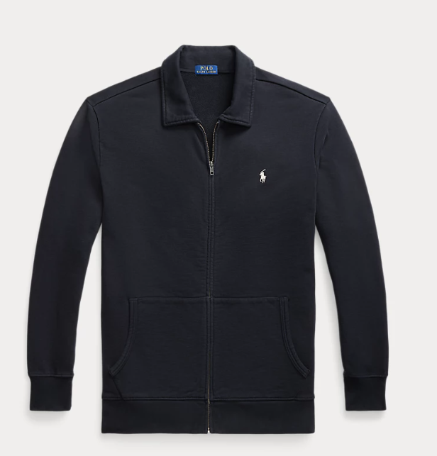 RALPH LAUREN LOOPBACK FULL ZIP FADED BLACK