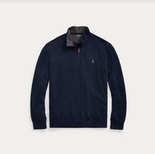 Load image into Gallery viewer, Ralph Lauren Luxury Jersey Quarter Zip Navy
