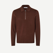 Load image into Gallery viewer, Samsoe Guna Half Zip Bitter Chocolate
