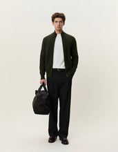 Load image into Gallery viewer, Les Deux Wool Rib Zipper Rosin Green
