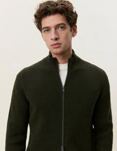 Load image into Gallery viewer, Les Deux Wool Rib Zipper Rosin Green
