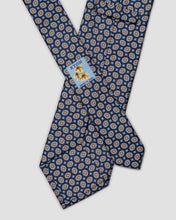 Load image into Gallery viewer, Eton Navy blue Medallion Silk Twill Printed Tie

