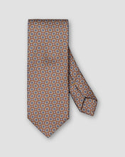 Load image into Gallery viewer, Eton Beige blue Medallion Silk Twill Printed Tie
