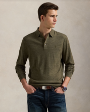 Load image into Gallery viewer, Ralph Lauren Polo Collar Sweater Olive Heather
