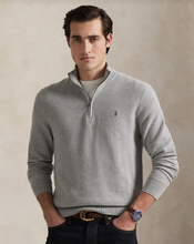 Load image into Gallery viewer, Ralph Lauren Mesh Knit Quarter Zip Andover Heather
