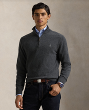 Load image into Gallery viewer, Ralph Lauren Wool Quarter Zip Dark Charcoal Heather
