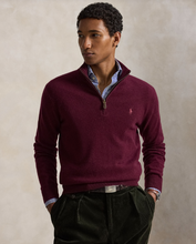 Load image into Gallery viewer, Ralph Lauren Wool Quarter Zip Wine Heather
