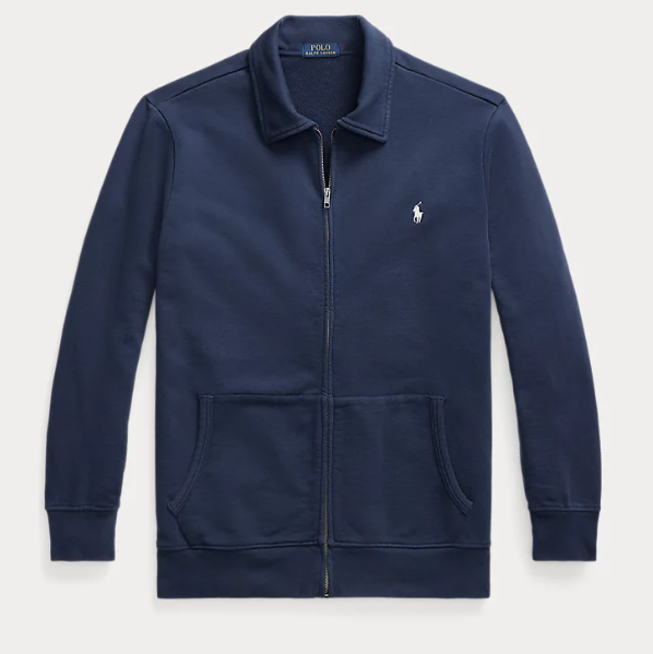 RALPH LAUREN LOOPBACK FULL ZIP NAVY