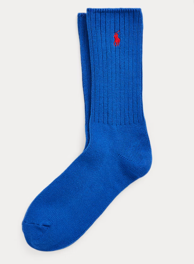 RALPH LAUREN COTTON BLEND CREW SOCKS ROYAL BLUE