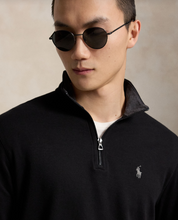 Load image into Gallery viewer, Ralph Lauren Luxury Jersey Quarter Zip Black
