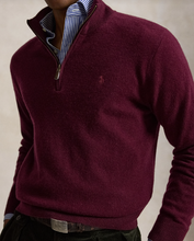 Load image into Gallery viewer, Ralph Lauren Wool Quarter Zip Wine Heather
