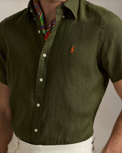 Load image into Gallery viewer, Ralph Lauren SS Linen Shirt New Olive
