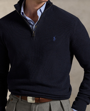 Load image into Gallery viewer, Ralph Lauren Mesh Knit Quarter Zip Navy

