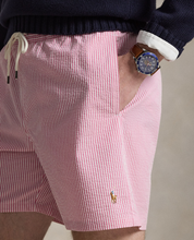 Load image into Gallery viewer, Ralph Lauren Seersucker Swimmer Rose Stripe
