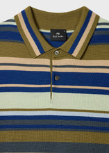 Load image into Gallery viewer, Paul Smith Khaki Multistripe Merino Wool Polo
