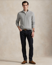 Load image into Gallery viewer, Ralph Lauren Mesh Knit Quarter Zip Andover Heather
