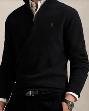 Load image into Gallery viewer, Ralph Lauren Merino Wool Quarter Zip Black
