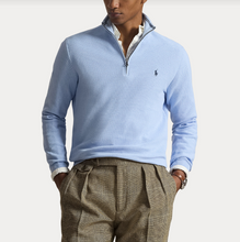 Load image into Gallery viewer, Ralph Lauren Mesh Knit Quarter Zip Office Blue
