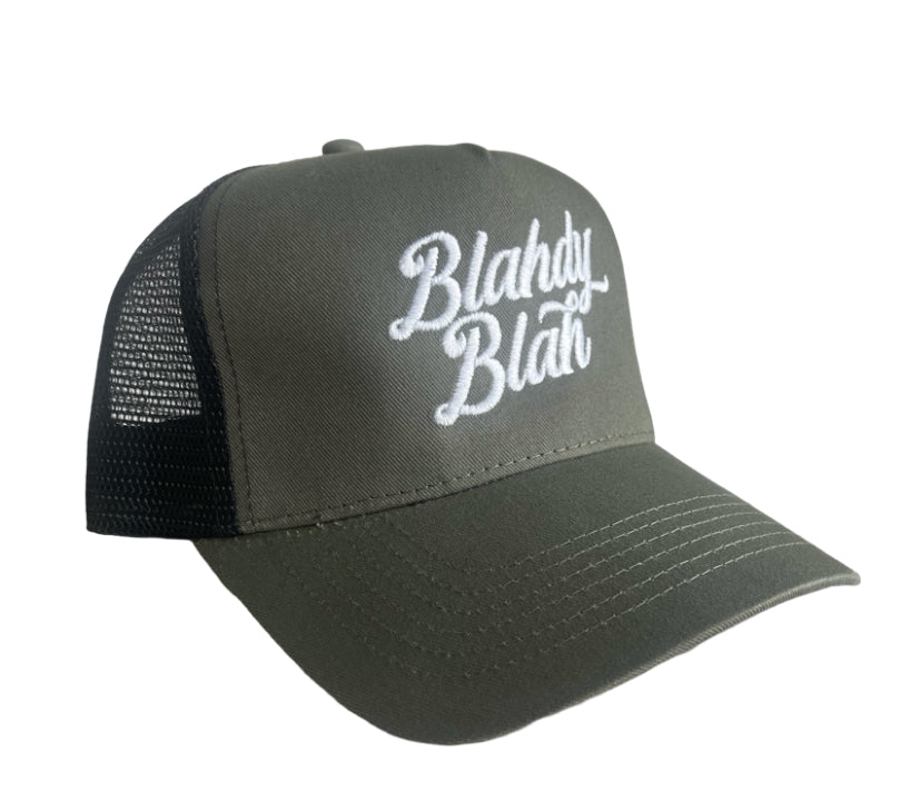 BLAHDY BLAH TRUCKER CAP OLIVE