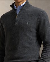 Load image into Gallery viewer, Ralph Lauren Wool Quarter Zip Dark Charcoal Heather

