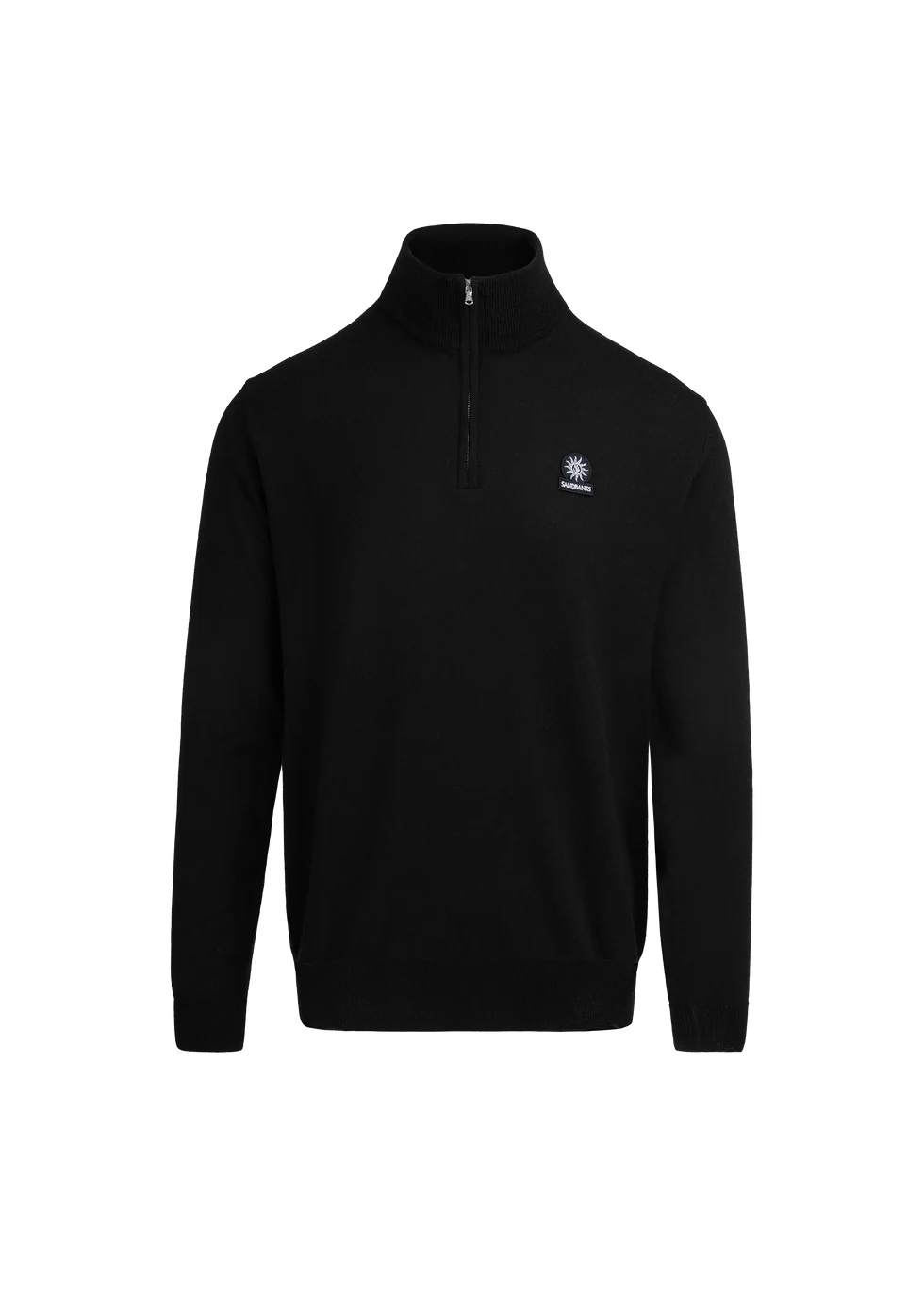 Sandbanks Merino Wool Quarter Zip Black