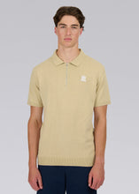Load image into Gallery viewer, SANDBANKS ZIP UP KNITTED POLO SAND
