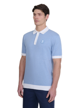 Load image into Gallery viewer, Sandbanks 3 Button Knitted Polo Dusty Blue
