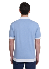 Load image into Gallery viewer, Sandbanks 3 Button Knitted Polo Dusty Blue
